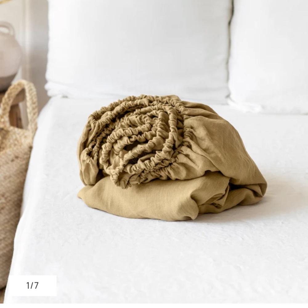 Fitted 100% linen sheet-Cal King